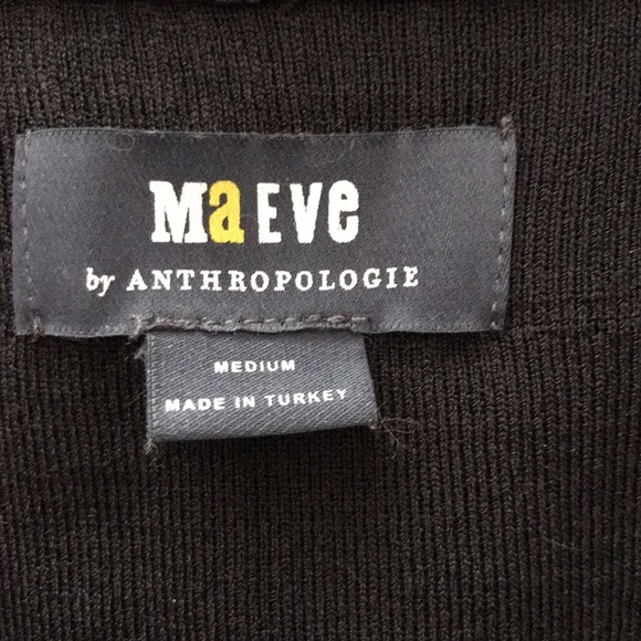 MAEVE By Anthropologie COLLARED KNIT CARDIGAN SWEATER JACKET GOLDBUTTON BLACK| M - Picture 11 of 14